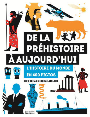 DE LA PREHISTOIRE A AUJOURD-HUI. L-HISTOIRE DU MONDE EN 400 PICTOS - JONAS ANNE - De La Martinière Jeunesse
